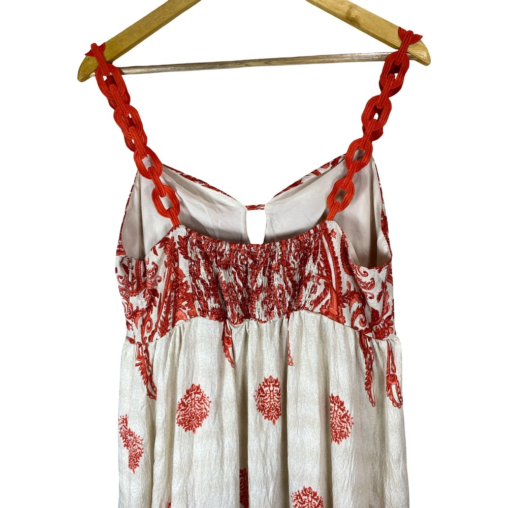 Anewsta Paisley Maxi Dress XL Boho Smocked Back Sleeveless Beachy Flowy Vacay - Picture 4 of 12